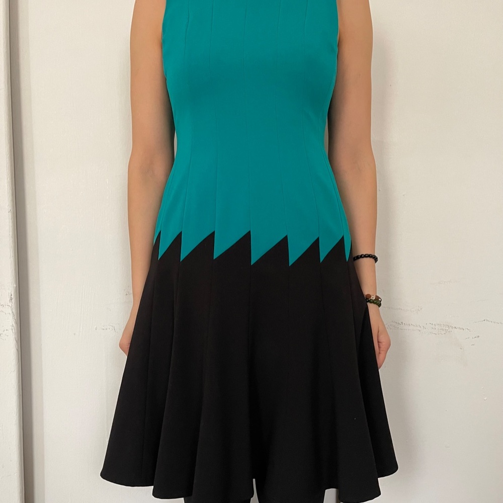 Calvin Klein Black& Turquoise dress
